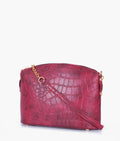 Buy Burgundy crocodile with chain strap cross-body bag in Pakistan