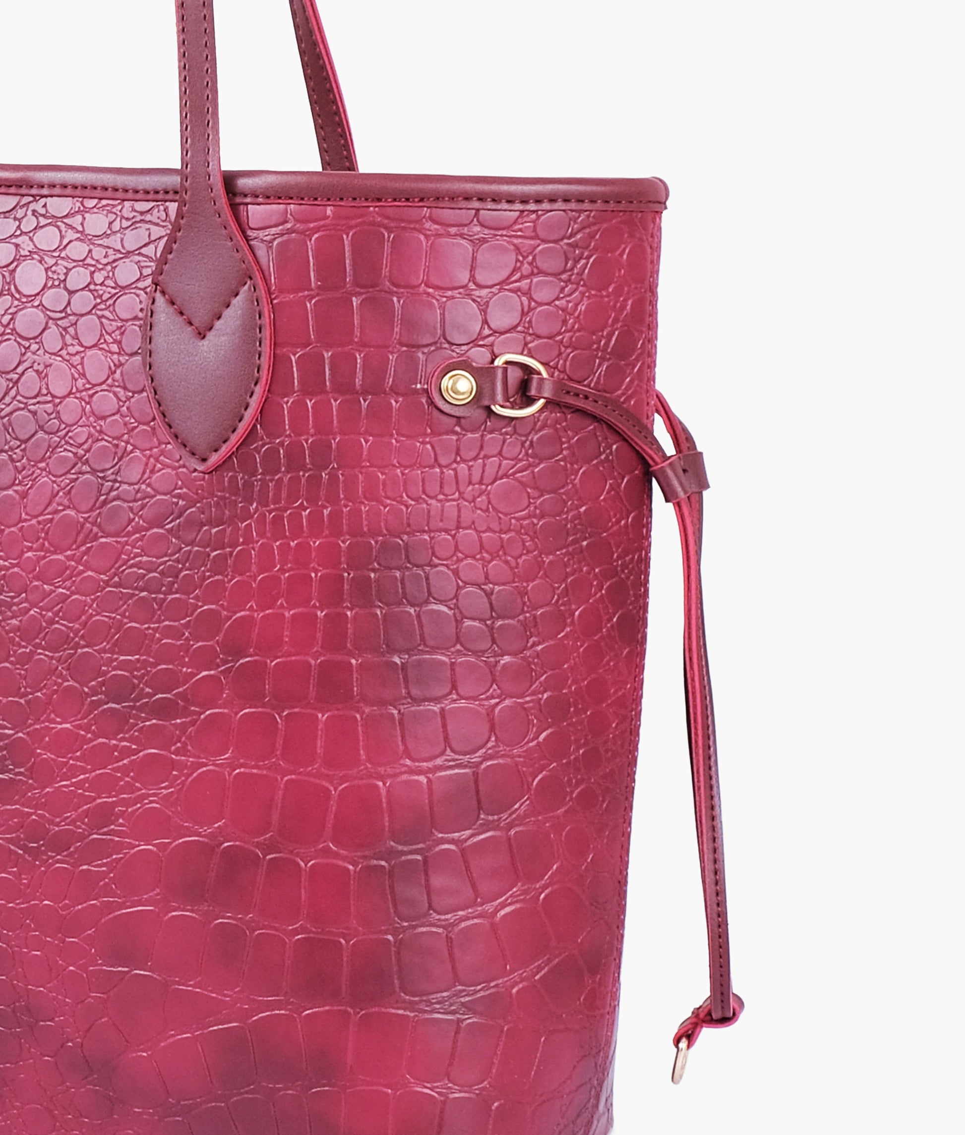 Buy Burgundy crocodile neverfull tote bag in Pakistan