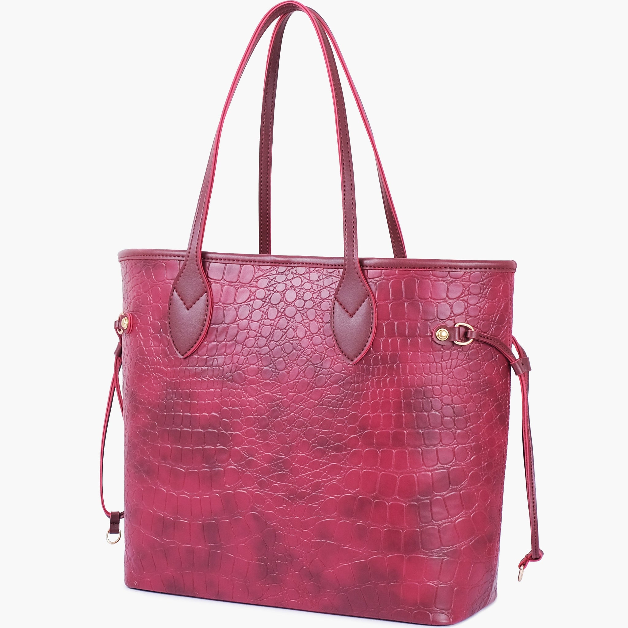 Buy Burgundy crocodile neverfull tote bag in Pakistan