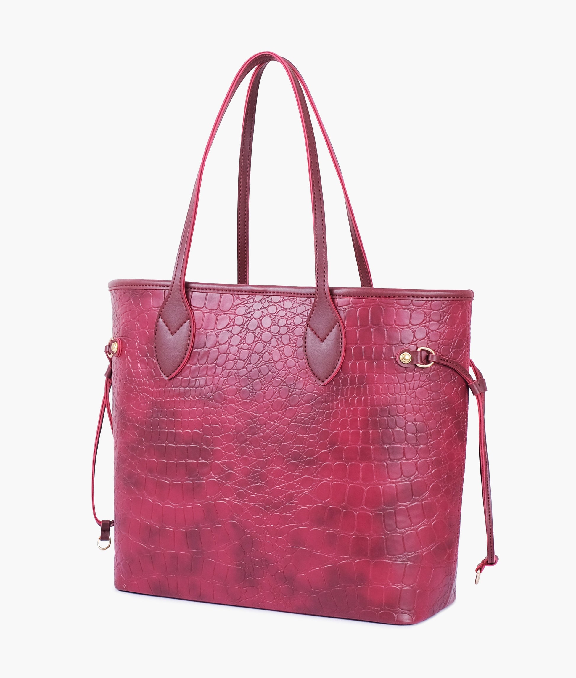 Buy Burgundy crocodile neverfull tote bag in Pakistan