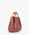 Buy Burgundy metal handle tote bag in Pakistan