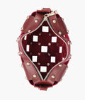 Buy Burgundy rivet cross-body bag in Pakistan