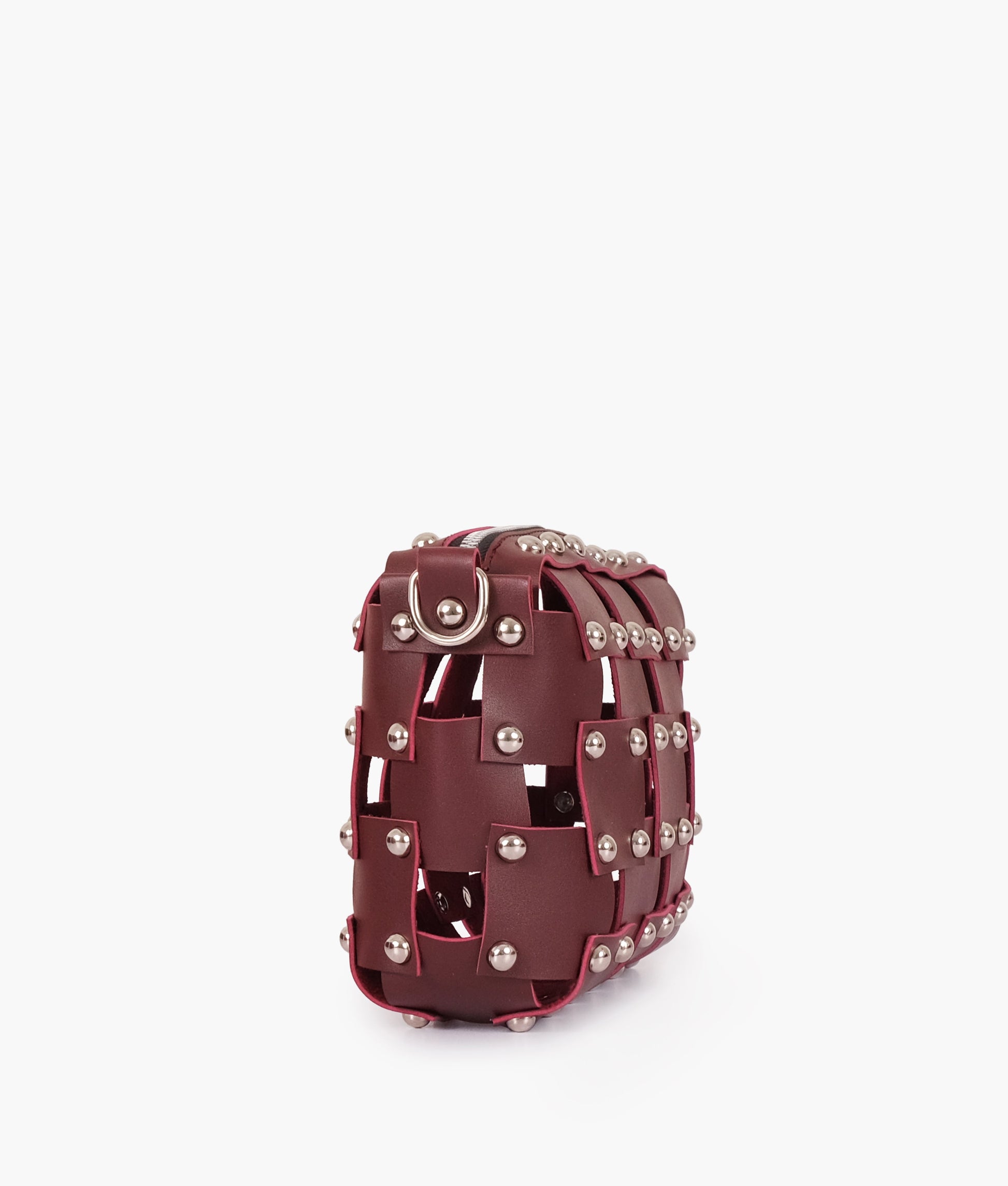 Buy Burgundy rivet cross-body bag in Pakistan