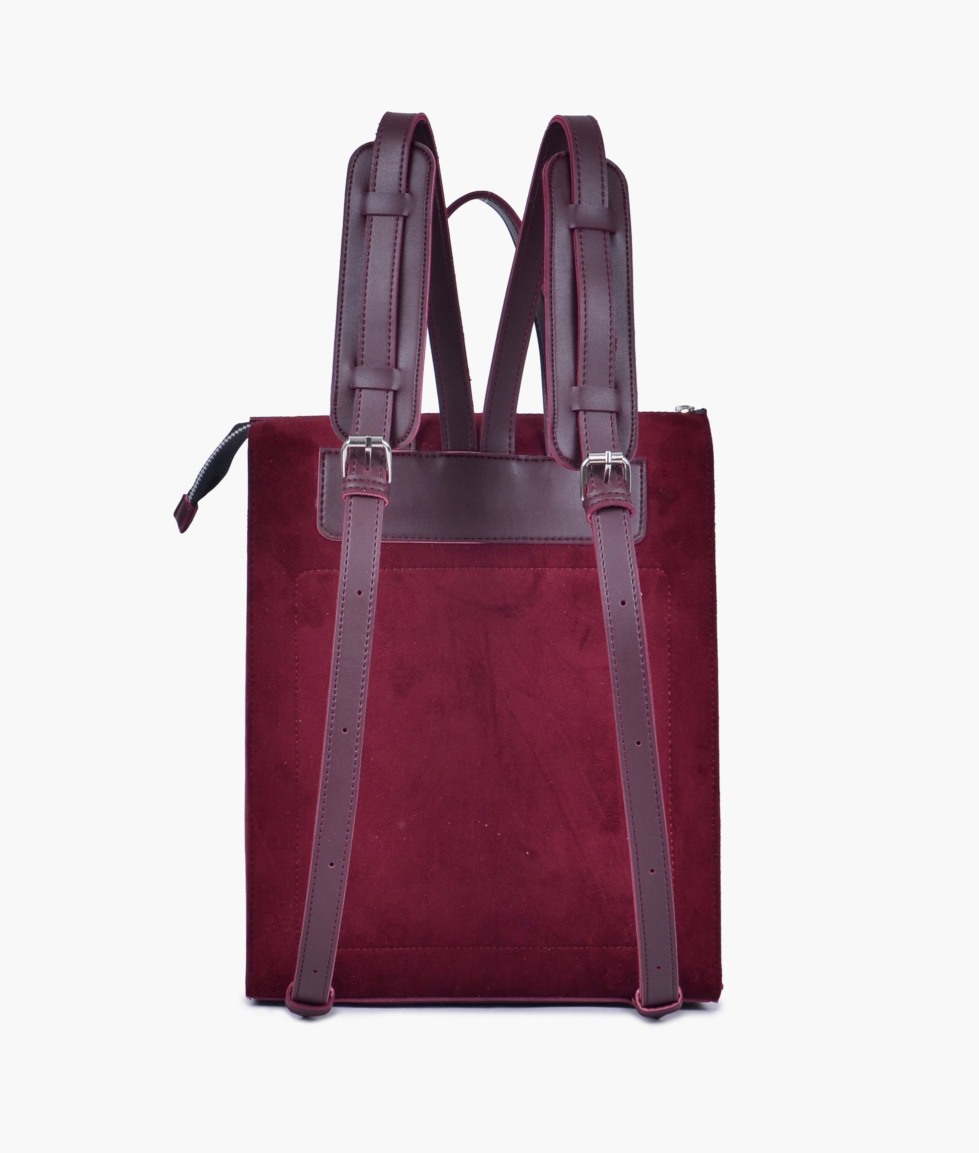 Buy Burgundy suede adventure backpack in Pakistan