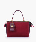 Buy Burgundy suede bowling bag with top-handle in Pakistan