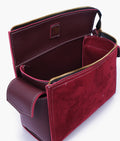 Buy Burgundy suede bowling bag with top-handle in Pakistan