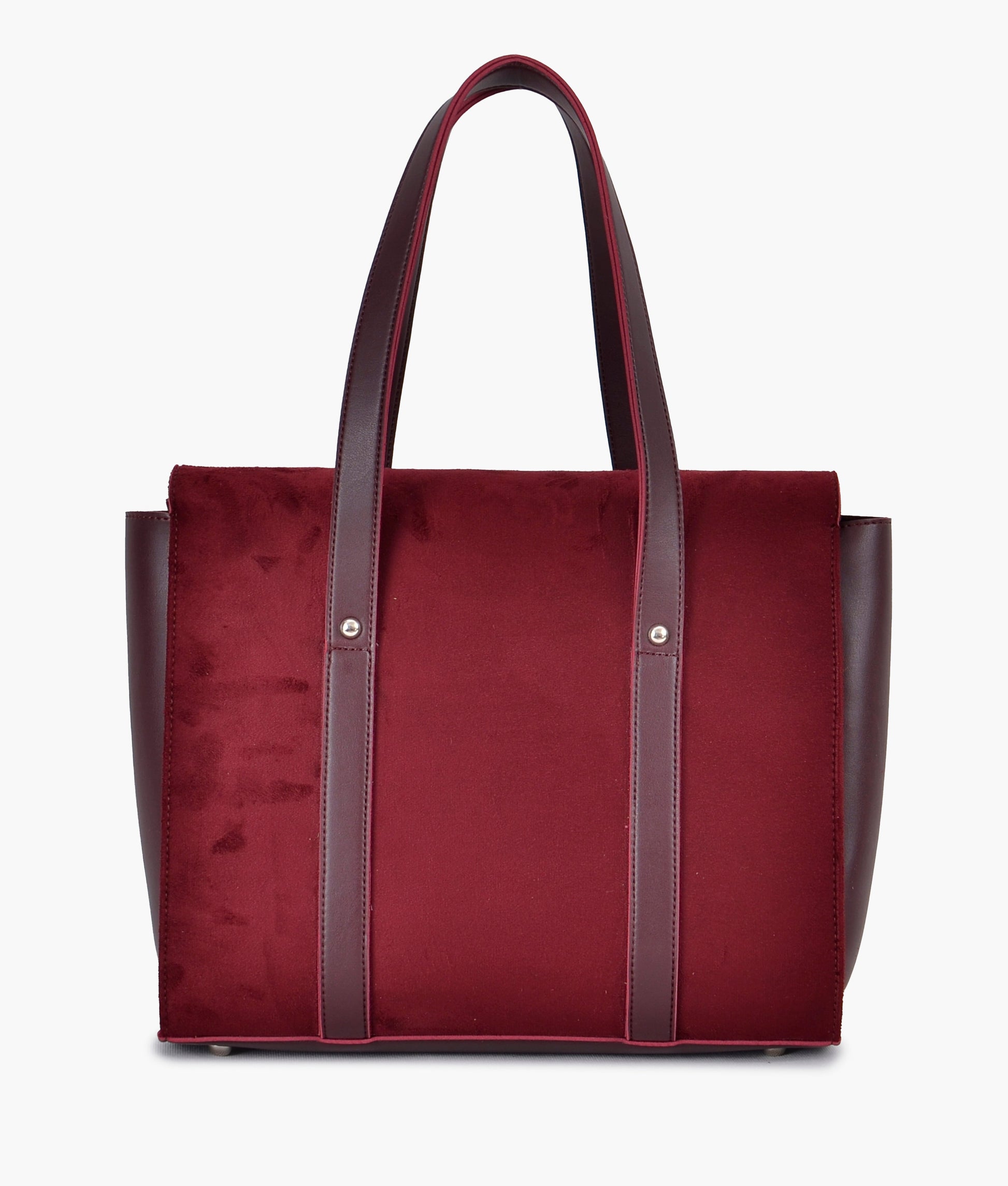 Buy Burgundy suede carry-all satchel bag in Pakistan