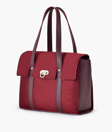 Buy Burgundy suede carry-all satchel bag in Pakistan