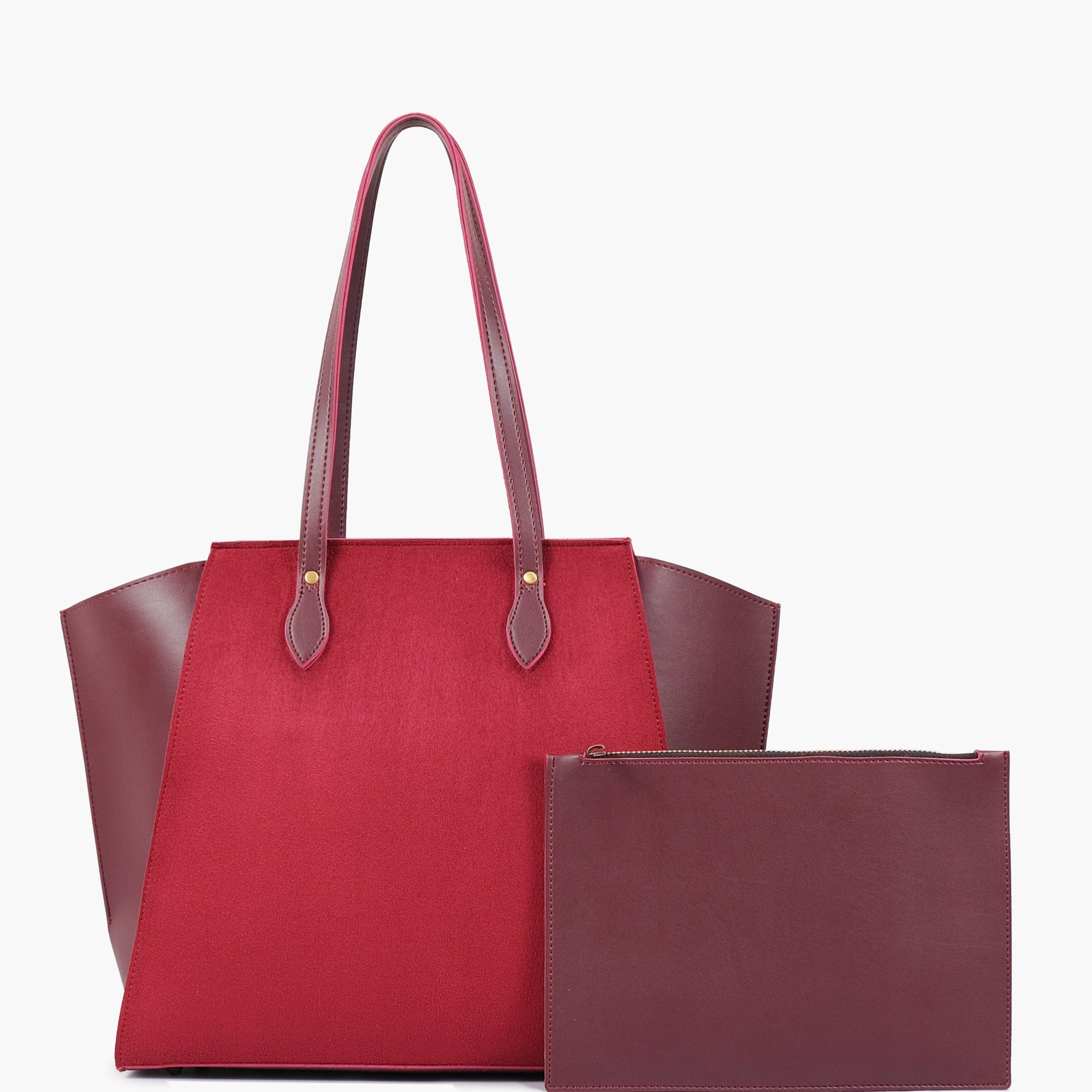 Buy Burgundy suede classic tote bag in Pakistan