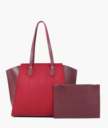 Buy Burgundy suede classic tote bag in Pakistan