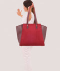 Buy Burgundy suede classic tote bag in Pakistan