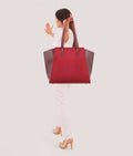 Buy Burgundy suede classic tote bag in Pakistan