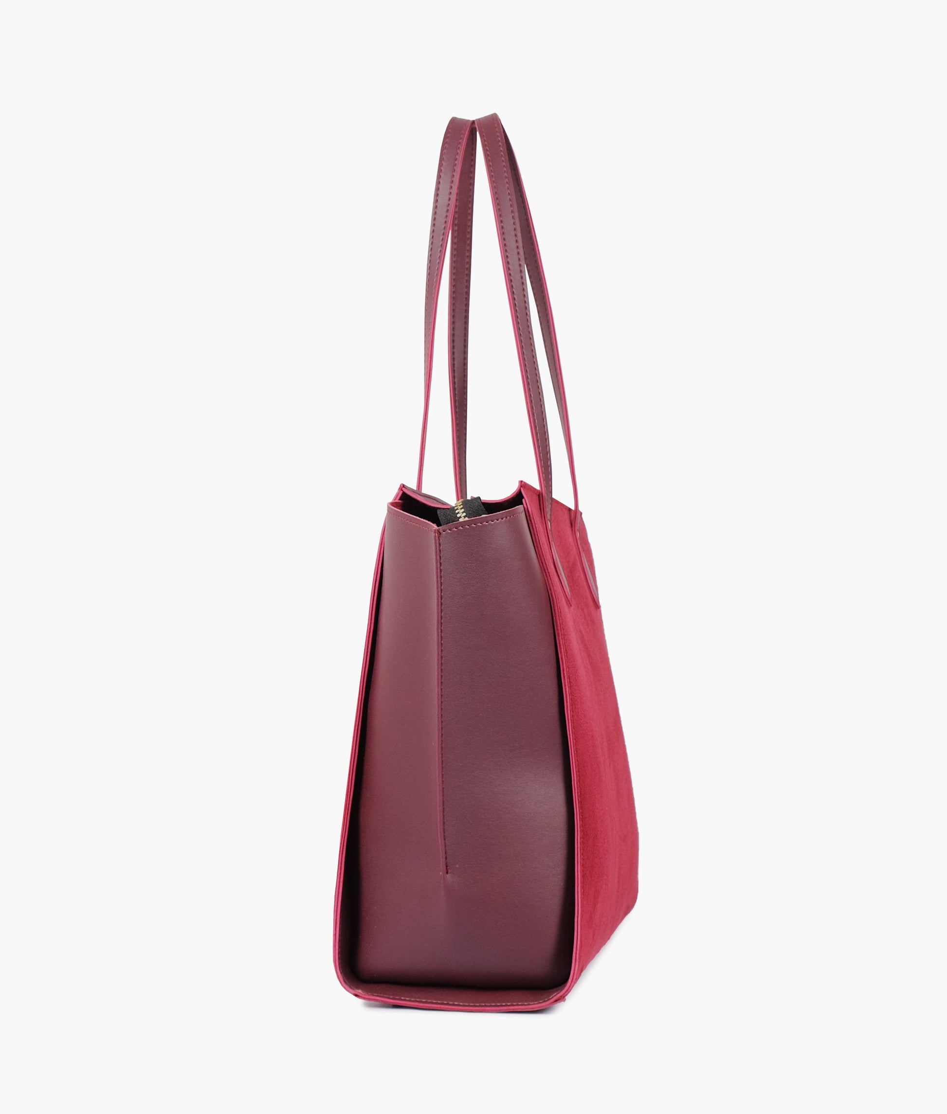 Buy Burgundy suede classic tote bag in Pakistan