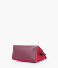 Buy Burgundy suede front lock top-handle mini bag in Pakistan