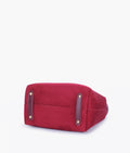 Buy Burgundy suede handbag with front buckle in Pakistan