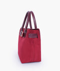 Buy Burgundy suede handbag with front buckle in Pakistan