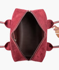 Buy Burgundy suede mini bowling bag in Pakistan