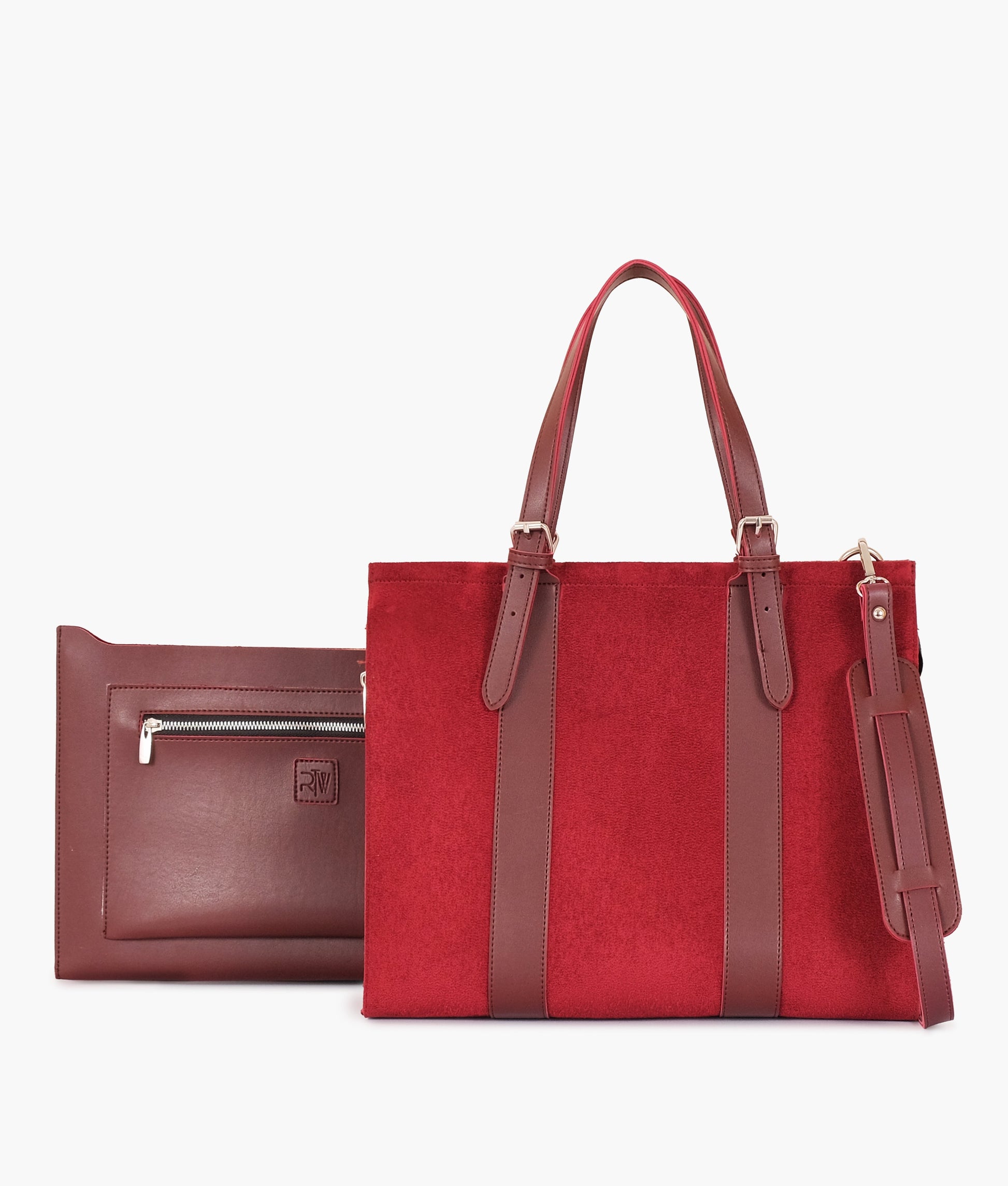 Buy Burgundy suede laptop bag with sleeve in Pakistan