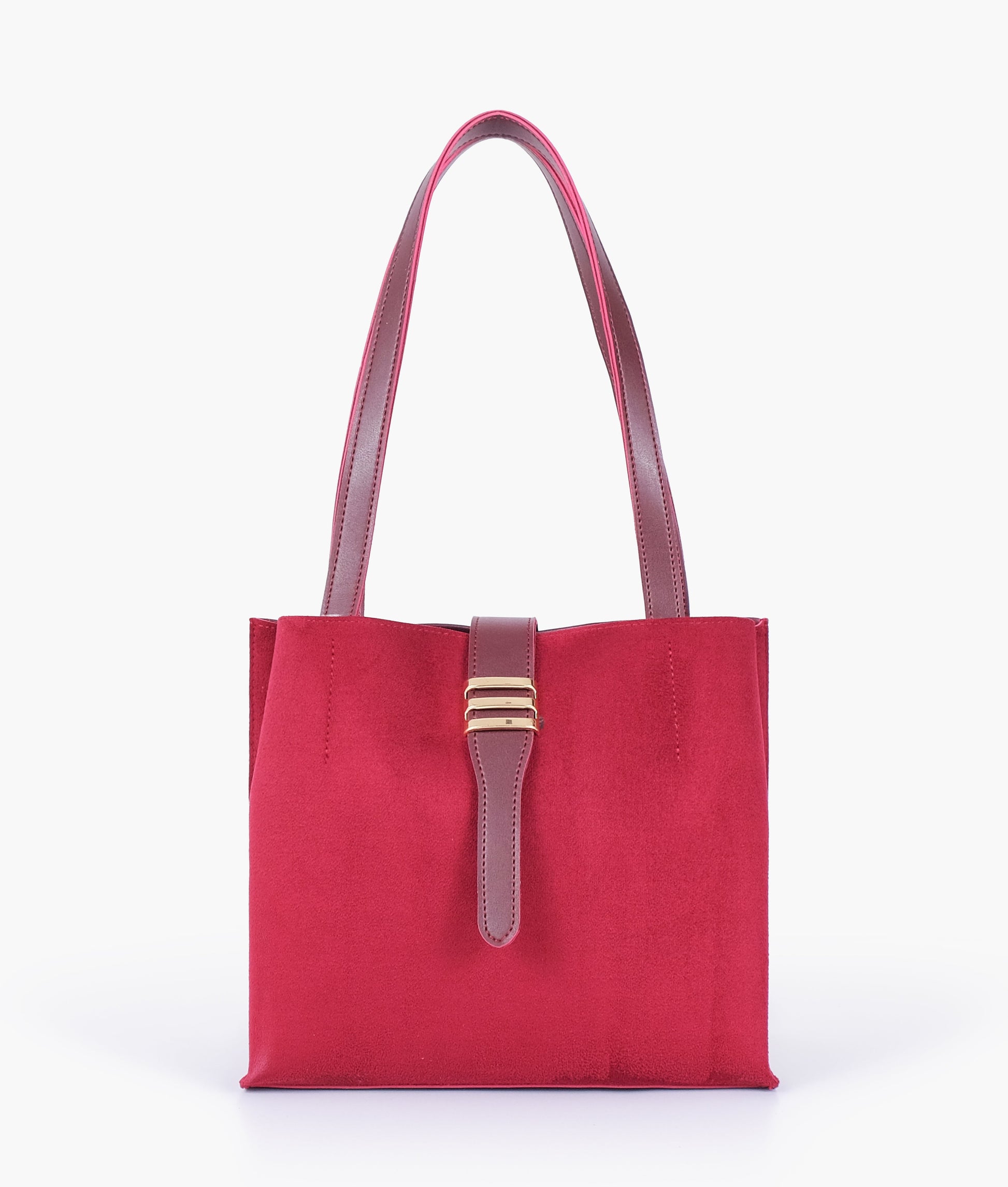 Buy Burgundy suede mini tote bag in Pakistan