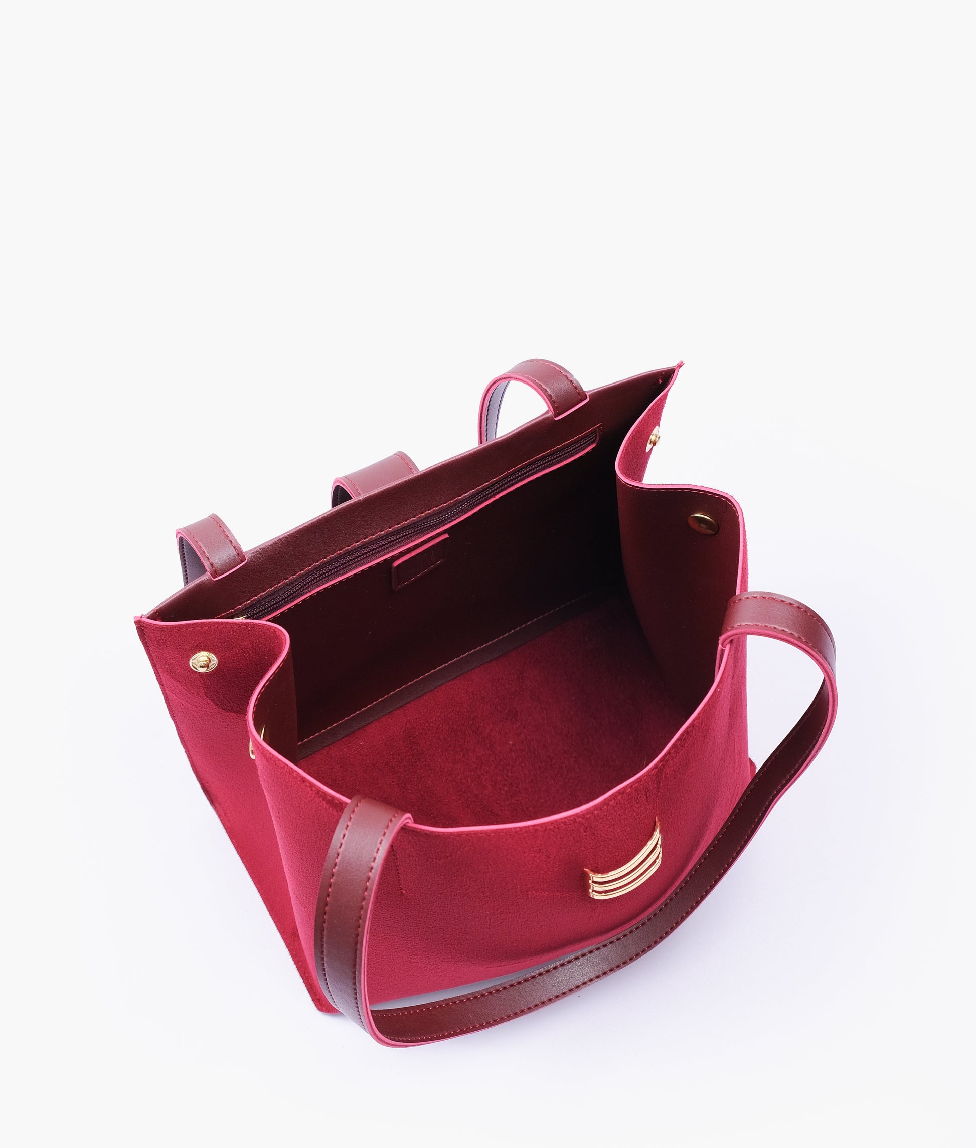 Buy Burgundy suede mini tote bag in Pakistan