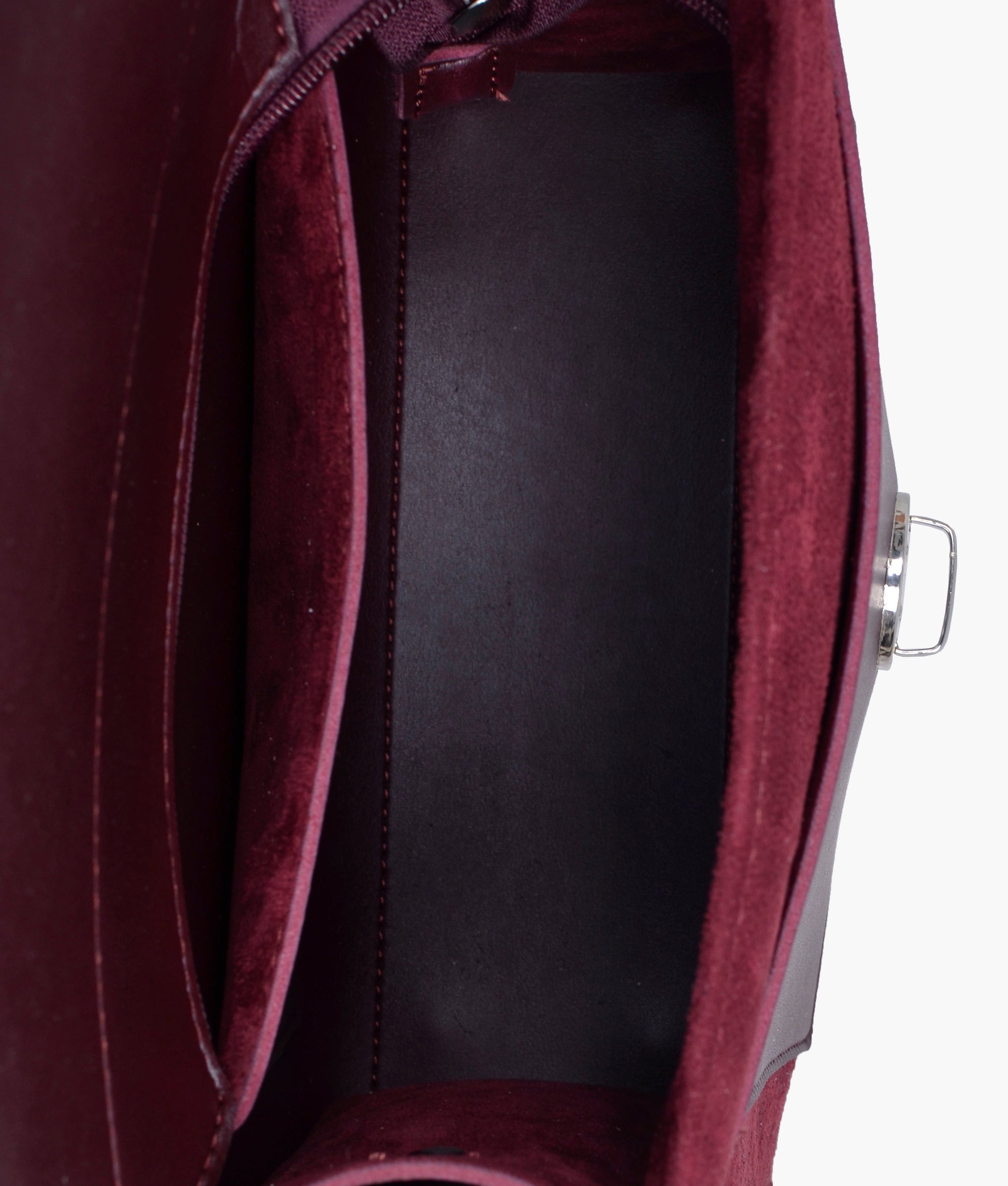 Buy Burgundy suede push-lock messenger bag in Pakistan