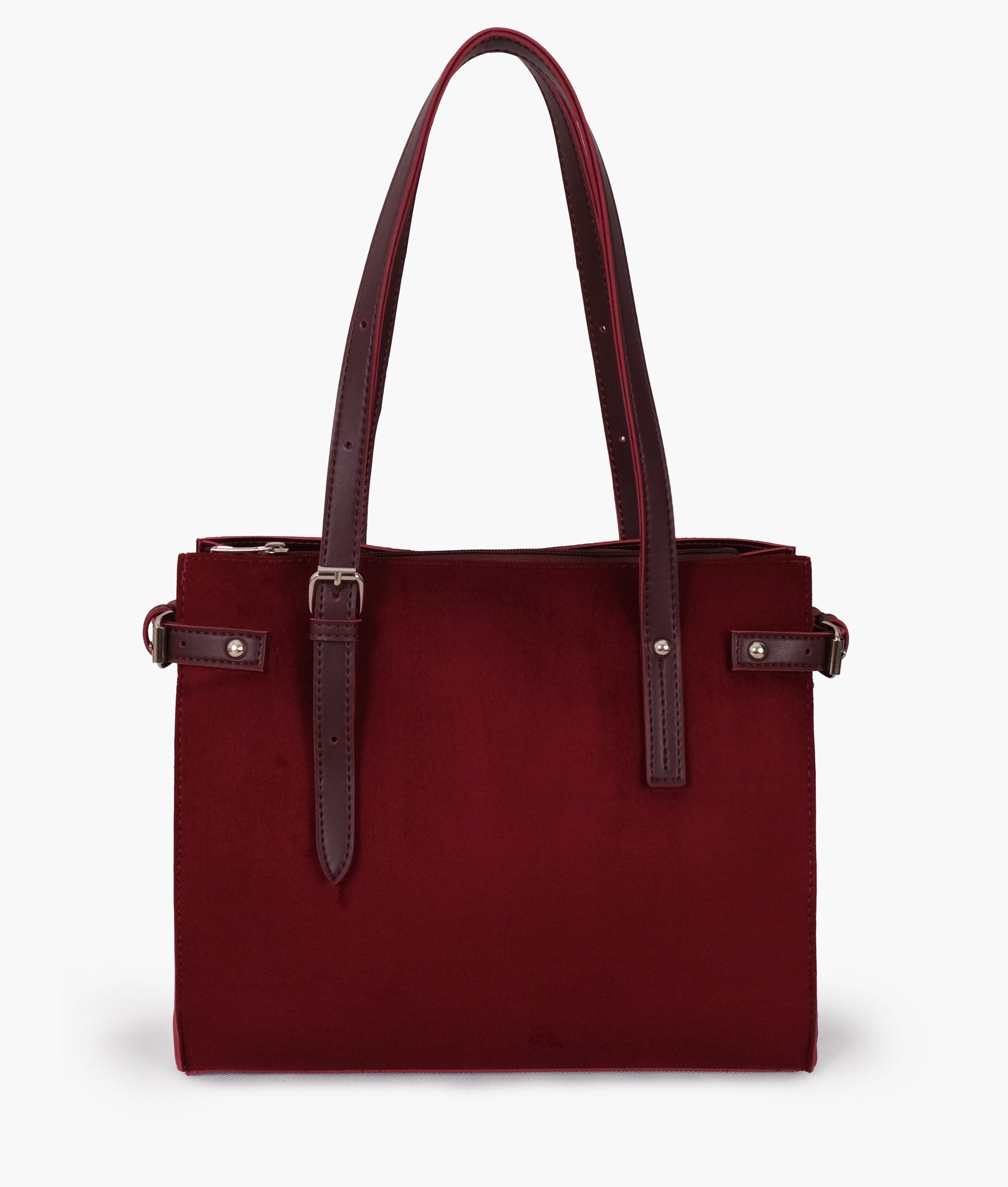 Buy Burgundy suede satchel tote bag in Pakistan