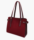 Buy Burgundy suede satchel tote bag in Pakistan