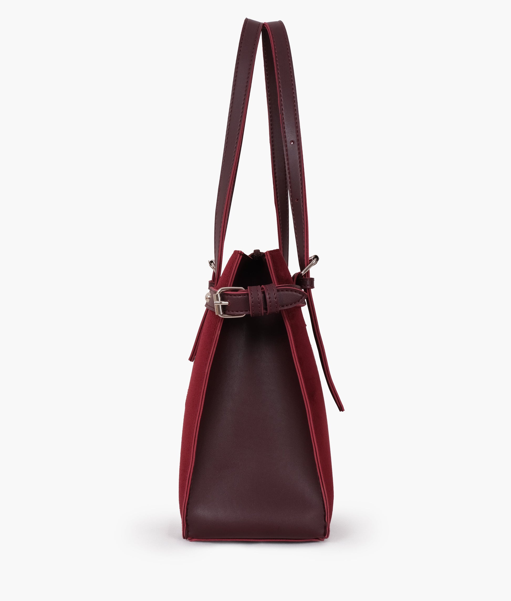 Buy Burgundy suede satchel tote bag in Pakistan