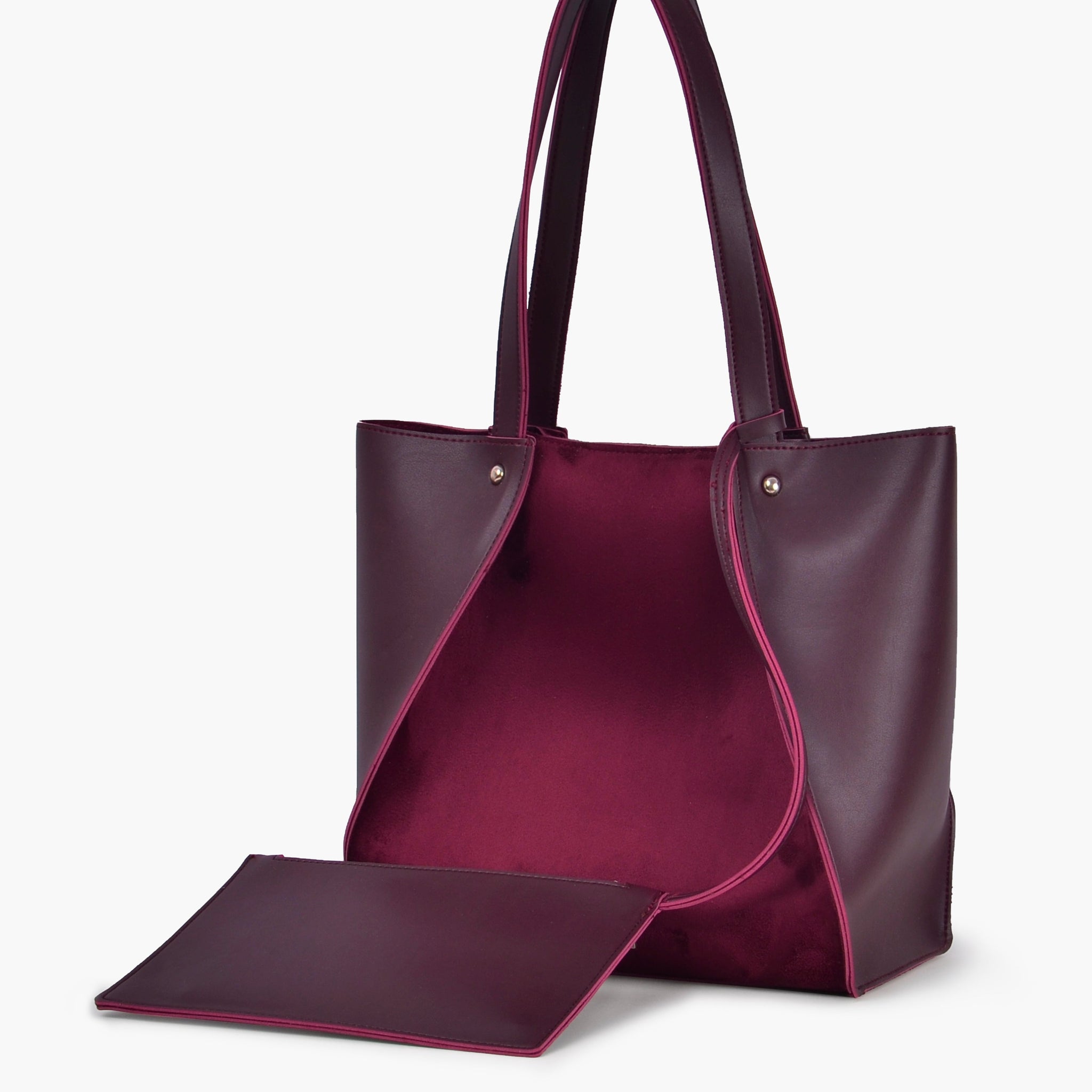 Buy Burgundy suede shopping tote bag in Pakistan