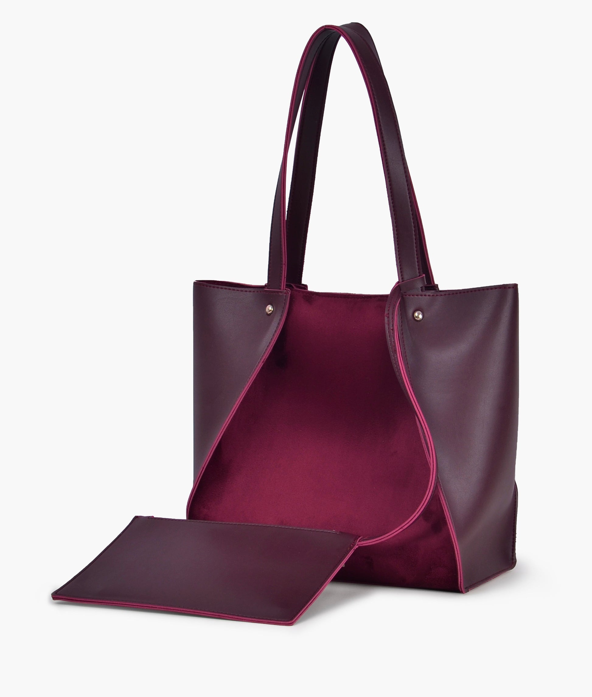 Buy Burgundy suede shopping tote bag in Pakistan