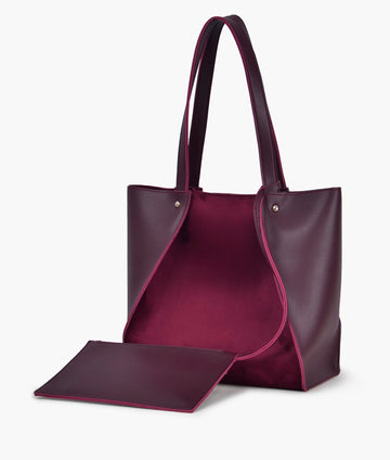 Buy Burgundy suede shopping tote bag in Pakistan