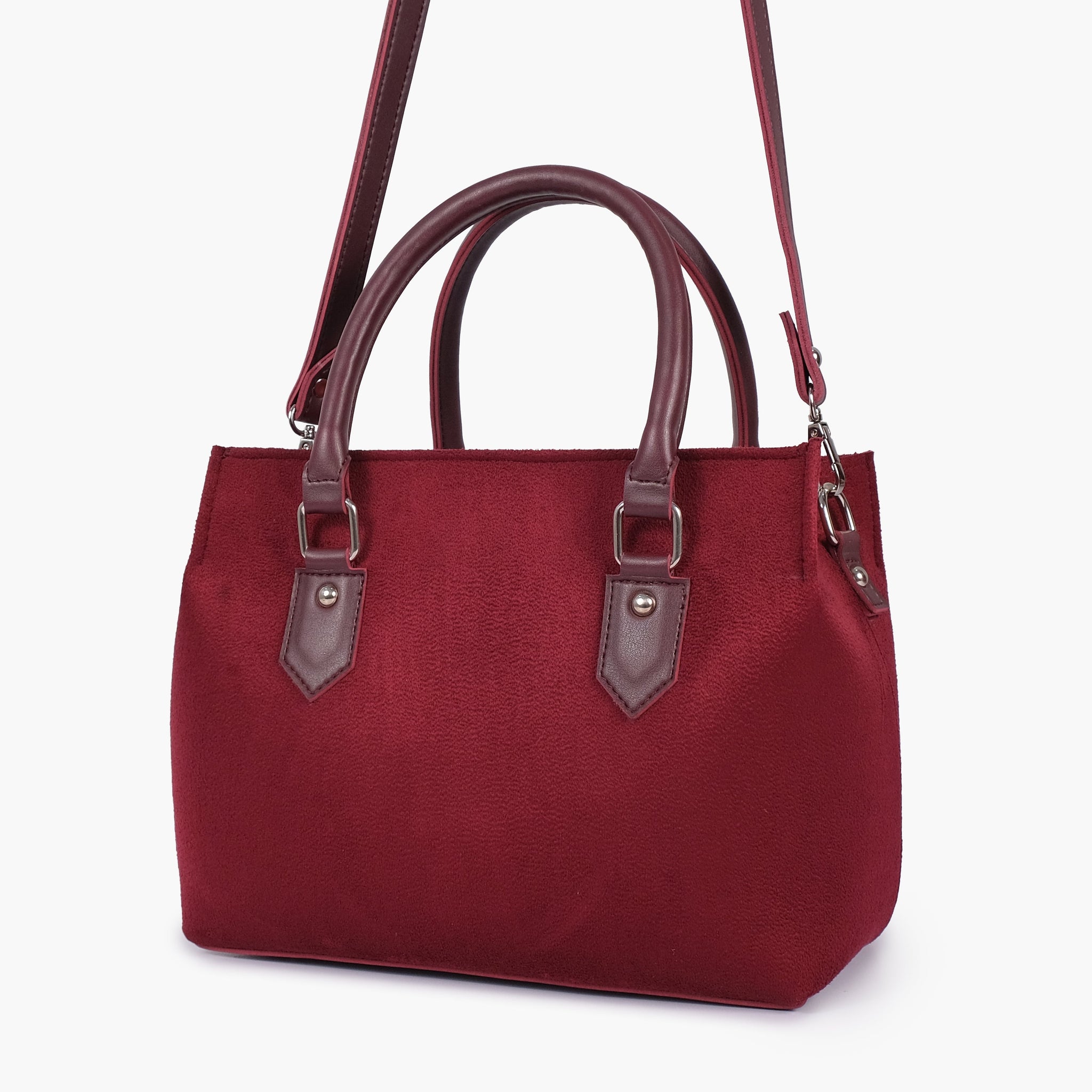 Buy Burgundy suede small satchel bag in Pakistan