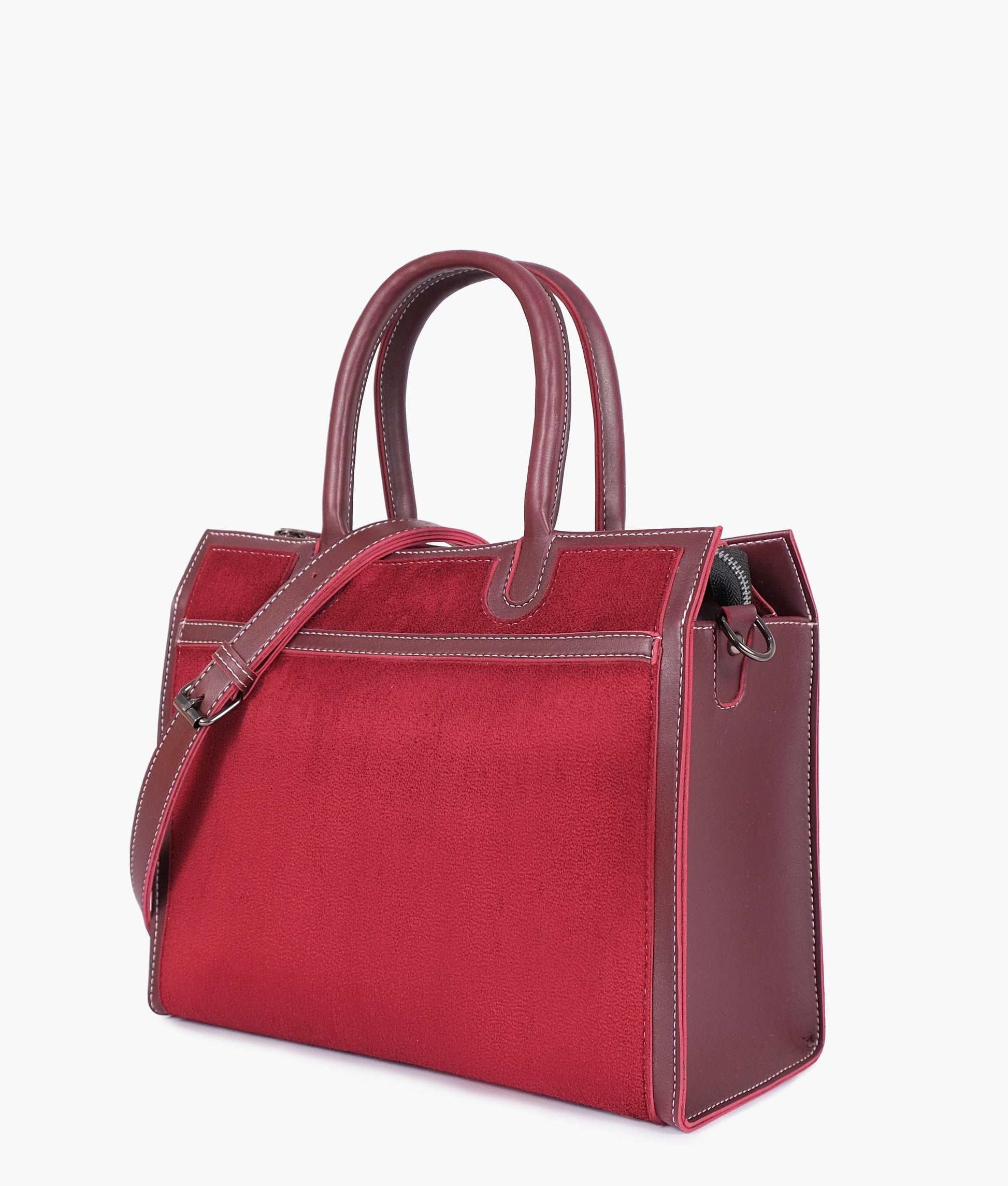 Buy Burgundy suede vintage handbag in Pakistan