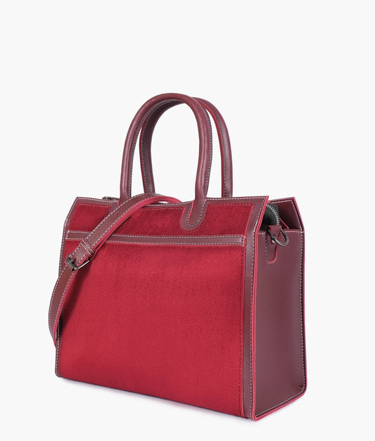 Buy Burgundy suede vintage handbag in Pakistan