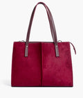 Buy Burgundy suede work tote bag in Pakistan