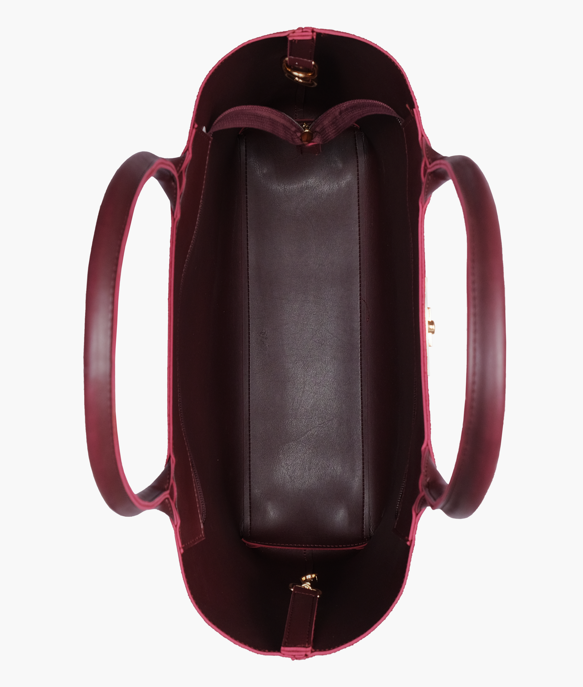 Buy Burgundy suede zipper tote bag in Pakistan