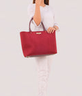 Buy Burgundy suede zipper tote bag in Pakistan