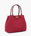 Buy Burgundy suede zipper tote bag in Pakistan