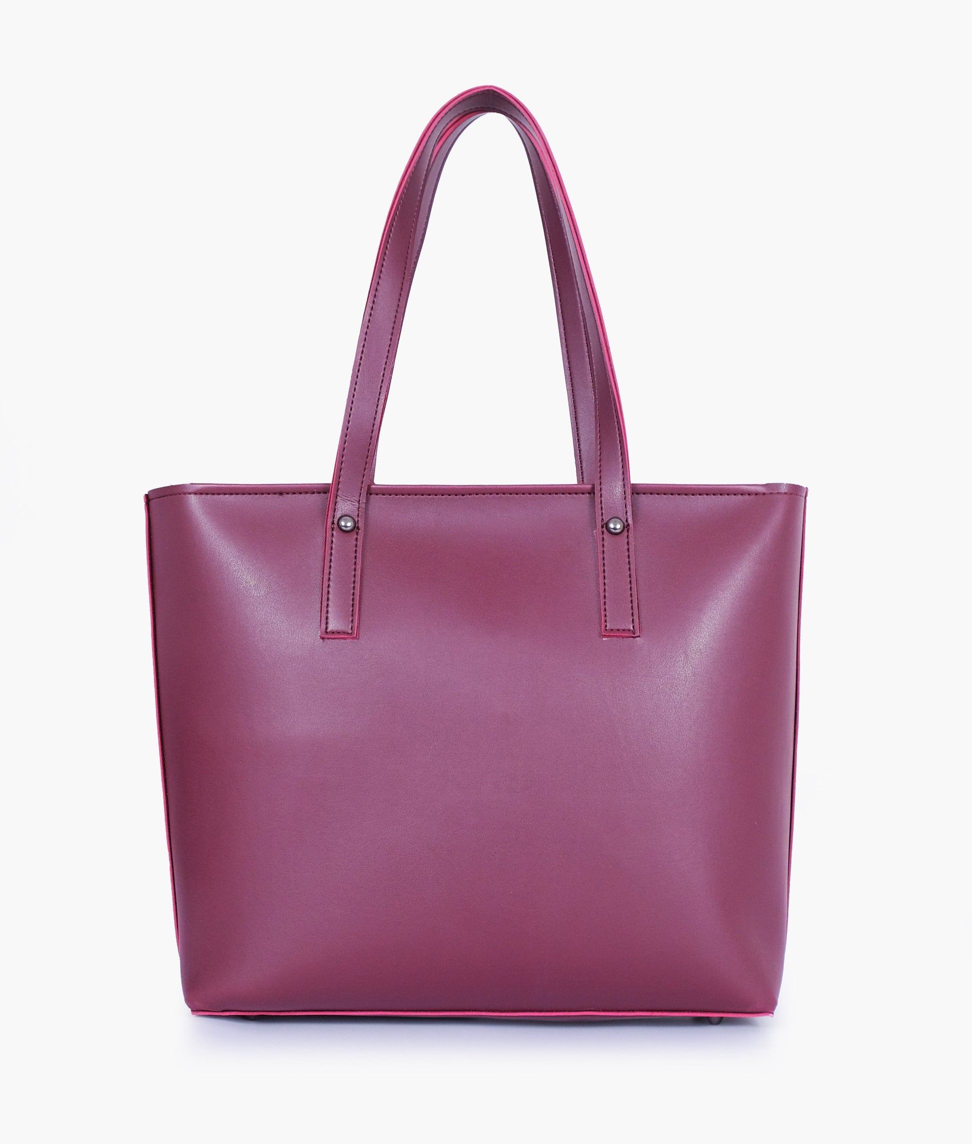 Buy Burgundy tote bag with detachable pouch in Pakistan