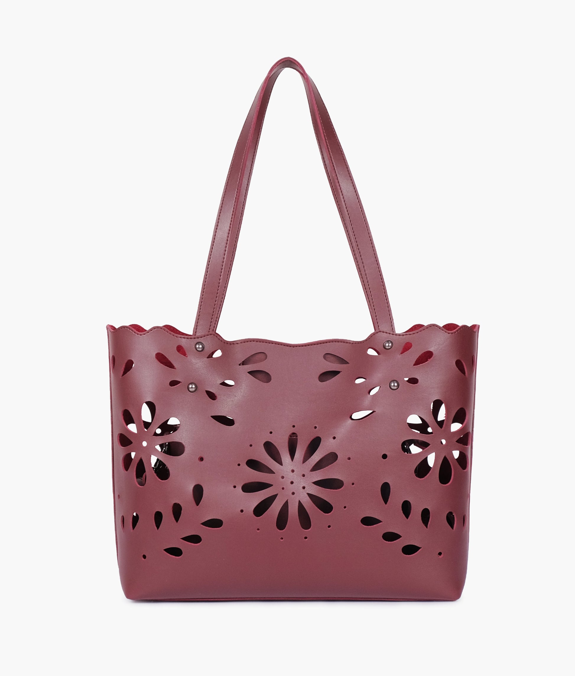 Buy Burgundy two-piece floral tote in Pakistan