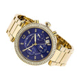 Buy Michael Kors Parker Navy Blue Dial Gold Steel Strap Watch for Women - MK6262 in Pakistan