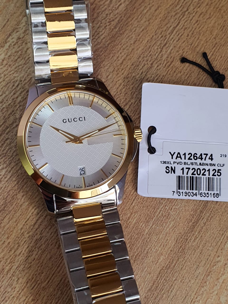 Buy Gucci Men's Swiss Made Quartz Stainless Steel Silver Dial 38mm Watch YA126474 in Pakistan