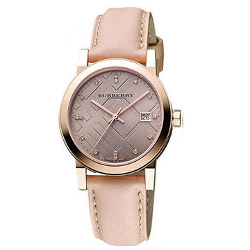 Buy Burberry Women's Swiss Made Leather Strap Gold Dial 34mm Watch BU9131 in Pakistan