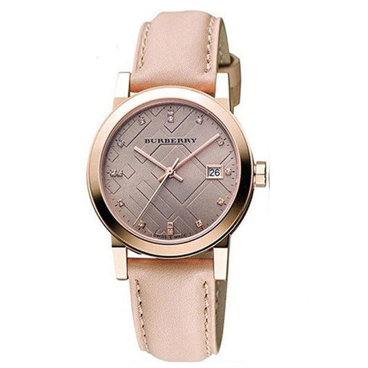 Buy Burberry Women's Swiss Made Leather Strap Gold Dial 34mm Watch BU9131 in Pakistan