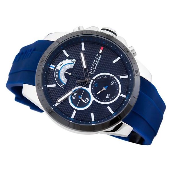 Buy Tommy Hilfiger Mens Quartz Silicone Strap Blue Dial 46mm Watch - 1791350 in Pakistan