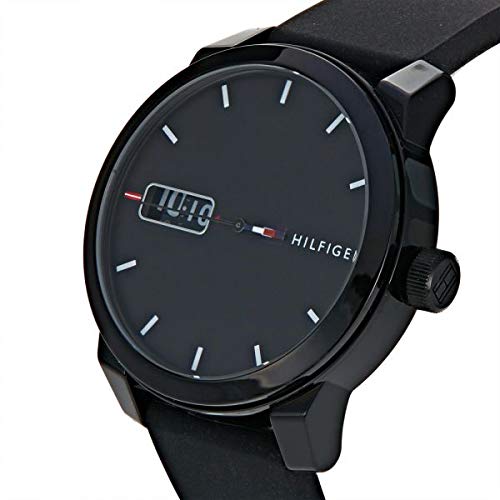 Buy Tommy Hilfiger Mens Quartz Silicone Strap Black Dial 42mm Watch - 1791382 in Pakistan