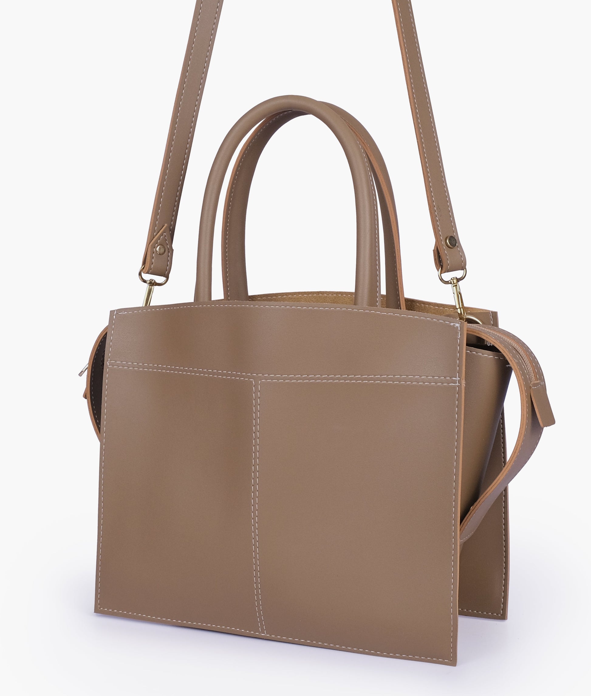 Buy Coffee trapeze top-handle bag in Pakistan