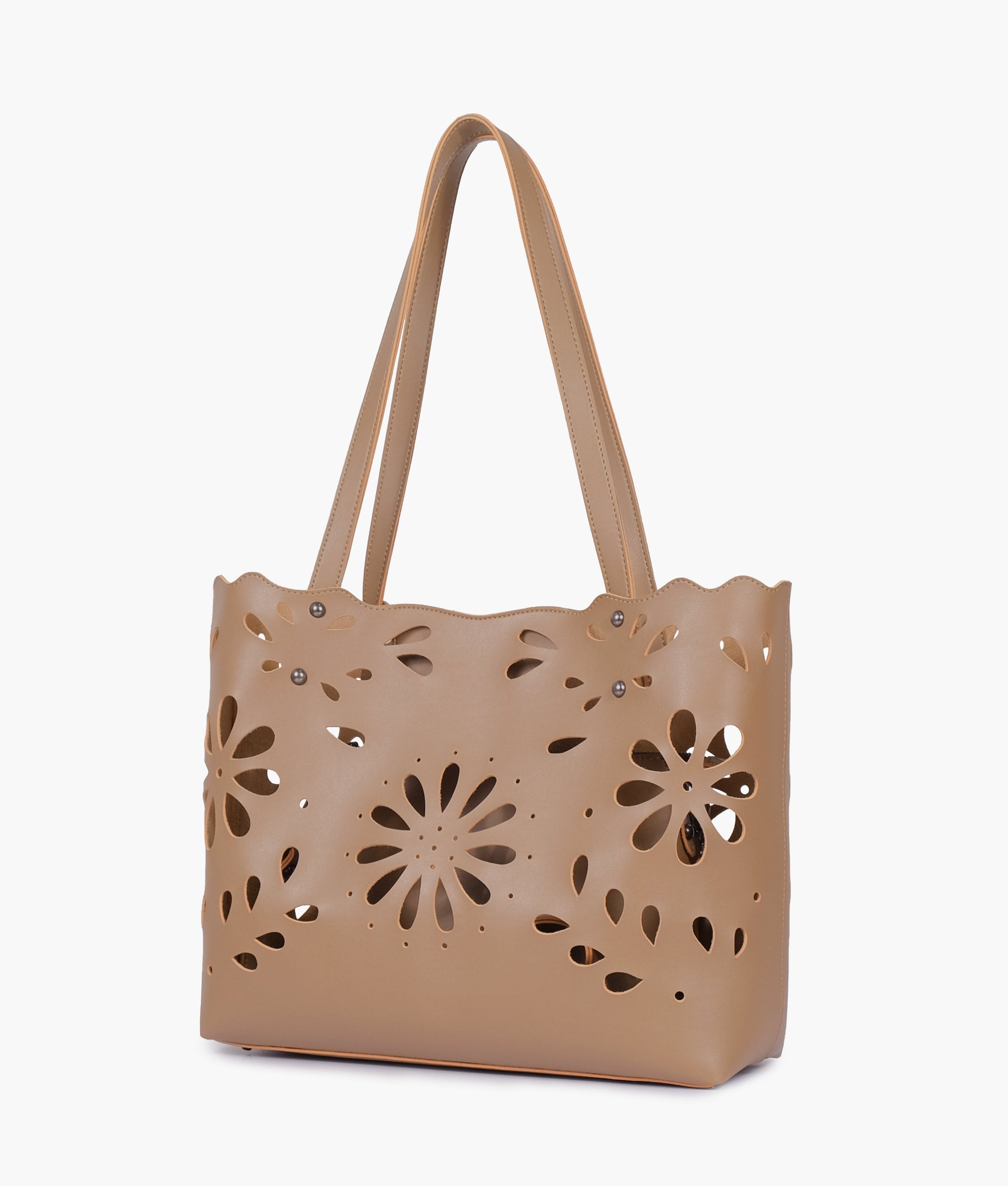 Buy Coffee two-piece floral tote in Pakistan