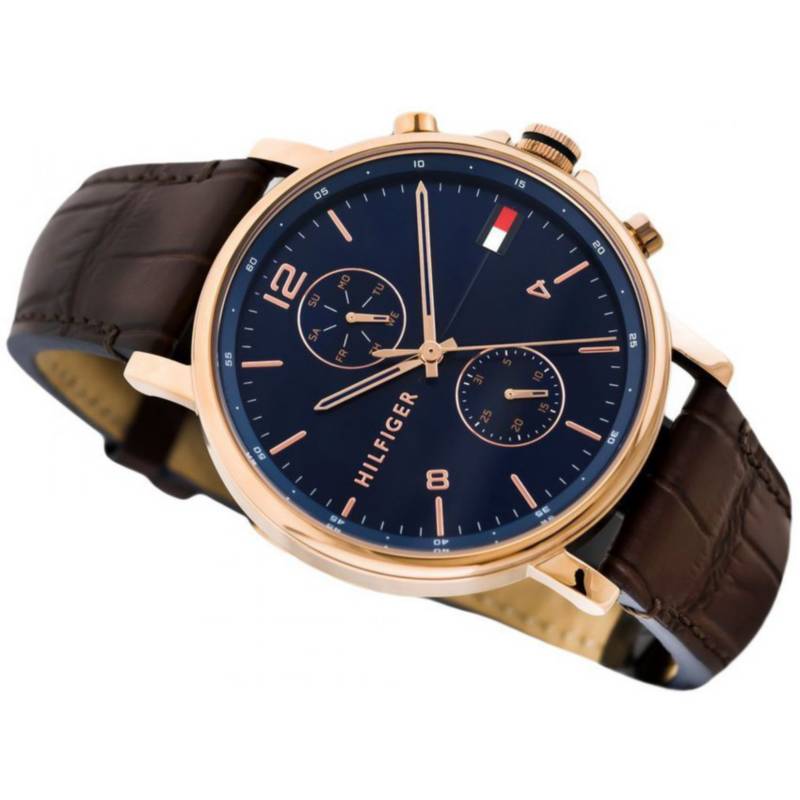 Buy Tommy Hilfiger Mens Quartz Leather Strap Blue Dial 44mm Watch - 1710418 in Pakistan