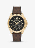 Buy Michael Kors Chronograph Stainless Steel Black Dial Brown Leather Strap Watch for Men - Mk8849 in Pakistan